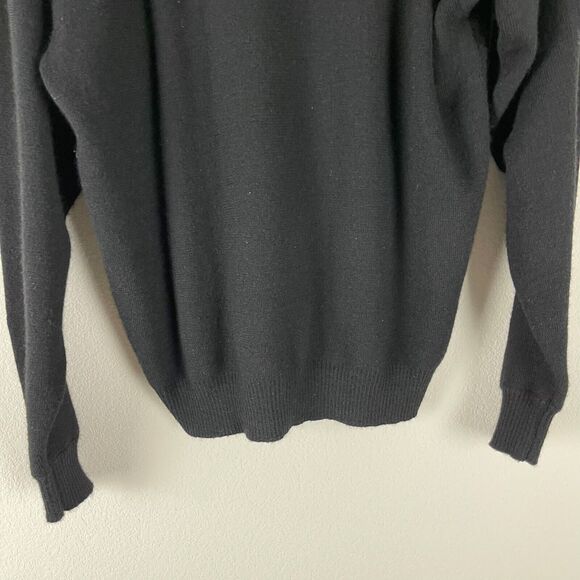 VTG Demetre Pullover Sweater Mens Medium Black Knit 1/4 Zip Wool Blend Hong Kong - Picture 12 of 14